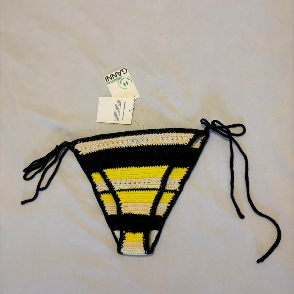NWT Ganni Striped Crochet Bikini Bottom